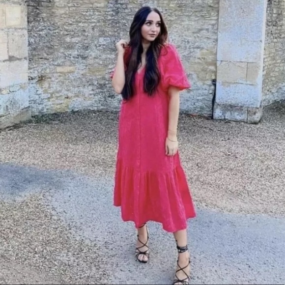 ZARA Openwork embroidered midi dress - Picture 15 of 15